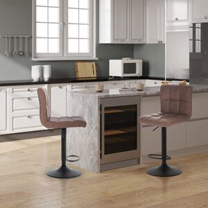 Ebern Designs Deristin Height-Adjustable Bar Stool Set Dark Brown 38.5cm D Ebern Designs Deristin Height-Adjustable Bar Stool Set Dark Brown 38.5cm D