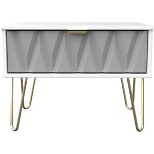 Canora Grey Fully Assembled Diamond - Gold Hairpin (F) 1 Drawer Side Table Shadow Grey / White 41cm H X 57.5cm W X 39.5cm D Canora Grey Fully Assembled Diamond - Gold Hairpin (F) 1 Drawer Side Table Shadow Grey / White 41cm H X 57.5cm W X 39.5cm D