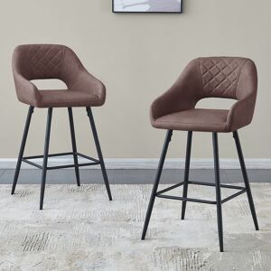 Corrigan Studio Cowles 67cm Faux Leather Upholstered Arm Bar Stool Brown 97cm H X 50cm W X 48cm D Corrigan Studio Cowles 67cm Faux Leather Upholstered Arm Bar Stool Brown 97cm H X 50cm W X 48cm D