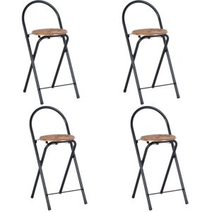 Borough Wharf Folding Bar Stools Set Of 4, Kitchen And Home Bar Chairs Foldable Stools, Brown Brown 78cm H X 36.5cm W X 41cm D Borough Wharf Folding Bar Stools Set Of 4, Kitchen And Home Bar Chairs Foldable Stools, Brown Brown 78cm H X 36.5cm W X 41cm D