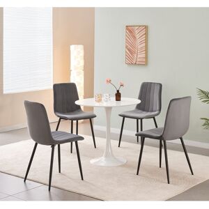 Fairmont Park Upholstered Velvet Dining Chair Grey 87cm H X 45cm W X 21cm D Fairmont Park Upholstered Velvet Dining Chair Grey 87cm H X 45cm W X 21cm D