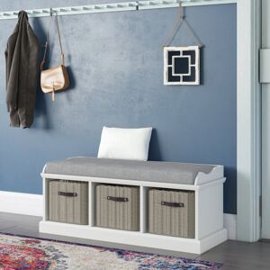 August Grove Anjou Storage Bench White/Grey 46cm H X 112cm W X 40cm D August Grove Anjou Storage Bench White/Grey 46cm H X 112cm W X 40cm D