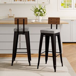 Borough Wharf Upholstered 106.5cm Counter Stool with Metal Frame Grey 106.5cm H X 43cm W X 43cm D Borough Wharf Upholstered 106.5cm Counter Stool with Metal Frame Grey 106.5cm H X 43cm W X 43cm D