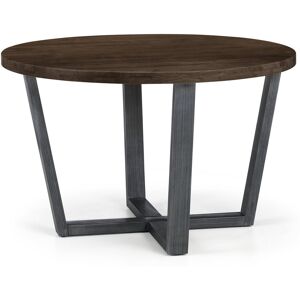 Ivy Bronx Armor 120Cm Solid Oak Dining Table Dark Oak/Black Ivy Bronx Armor 120Cm Solid Oak Dining Table Dark Oak/Black