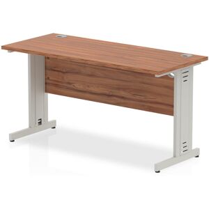 Inbox Zero Impulse 180 Cm W Rectangular Computer Desk Silver/Walnut 73cm H x 140cm W x 60cm D Inbox Zero Impulse 180 Cm W Rectangular Computer Desk Silver/Walnut 73cm H x 140cm W x 60cm D