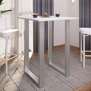 Latitude Run Xona 80 x 50cm Bar Table White/Matt brushed nickel 102cm H x 80cm W x 50cm D Latitude Run Xona 80 x 50cm Bar Table White/Matt brushed nickel 102cm H x 80cm W x 50cm D
