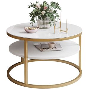 17 Stories Knowlson Coffee Table White/Gold 41cm H X 60cm W X 60cm D 17 Stories Knowlson Coffee Table White/Gold 41cm H X 60cm W X 60cm D