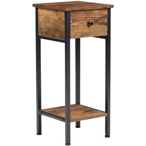 Borough Wharf Industrial Side Table with Storage Brown 70cm H X 30cm W X 30cm D Borough Wharf Industrial Side Table with Storage Brown 70cm H X 30cm W X 30cm D