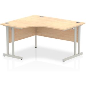 Brayden Studio Tibay Commercial Use 140Cm W L-Shape Computer Desk Silver/Maple 73cm H X 140cm W X 120cm D Brayden Studio Tibay Commercial Use 140Cm W L-Shape Computer Desk Silver/Maple 73cm H X 140cm W X 120cm D