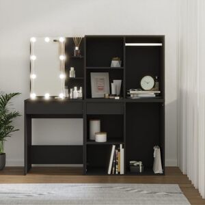Brayden Studio Antowain Dressing Table with Mirror Black 140cm H X 60cm W X 40cm D Brayden Studio Antowain Dressing Table with Mirror Black 140cm H X 60cm W X 40cm D