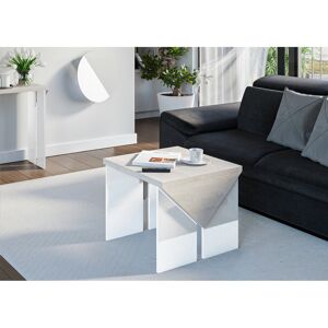 Metro Trip Coffee Table Concrete Flow Top/White Gloss Base 50cm H x 60cm W x 60cm D Metro Trip Coffee Table Concrete Flow Top/White Gloss Base 50cm H x 60cm W x 60cm D