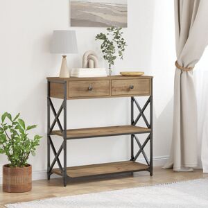 Borough Wharf Console Table 100X28x75 Cm Engineered Wood & Steel Artisan Oak 75cm H x 75cm W x 28cm D Borough Wharf Console Table 100X28x75 Cm Engineered Wood & Steel Artisan Oak 75cm H x 75cm W x 28cm D