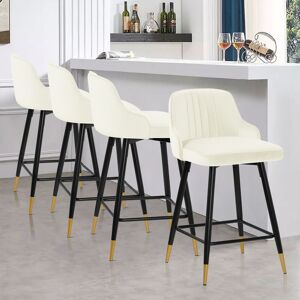 Canora Grey 65Cm Swivel Velvet Upholstered Counter & Bar Stool With Solid Metal Frame White 90cm H X 51.5cm W X 51.5cm D Canora Grey 65Cm Swivel Velvet Upholstered Counter & Bar Stool With Solid Metal Frame White 90cm H X 51.5cm W X 51.5cm D