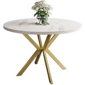 Canora Grey Alezia Round Dining Table White 76 H x 120 L x 196 W cm Canora Grey Alezia Round Dining Table White 76 H x 120 L x 196 W cm
