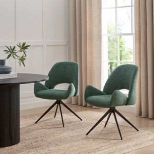 George Oliver Lyla Luxury Fabric Upholstered Swivel Dining And Office Chair With Metal Legs Green 86cm H X 57cm W X 63cm D George Oliver Lyla Luxury Fabric Upholstered Swivel Dining And Office Chair With Metal Legs Green 86cm H X 57cm W X 63cm D