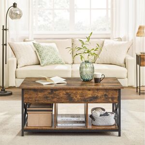 Borough Wharf Anavilhanas Lift Top Coffee Table with Storage Black/Rustic Brown 62cm H X 100cm W X 60cm D Borough Wharf Anavilhanas Lift Top Coffee Table with Storage Black/Rustic Brown 62cm H X 100cm W X 60cm D