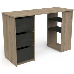 17 Stories Sauleda 113.5Cm Rectangular Writing Desk with Storage Black;Oak 73.2cm H X 113.5cm W X 42.1cm D 17 Stories Sauleda 113.5Cm Rectangular Writing Desk with Storage Black;Oak 73.2cm H X 113.5cm W X 42.1cm D