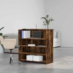 Latitude Run Reception Desk Black Oak 100X50x103.5 Cm Engineered Wood Smoked Oak Latitude Run Reception Desk Black Oak 100X50x103.5 Cm Engineered Wood Smoked Oak