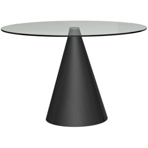 Ebern Designs Bedminster Pedestal Dining Table Clear/Black 72.8cm H x 80cm W x 80cm L Ebern Designs Bedminster Pedestal Dining Table Clear/Black 72.8cm H x 80cm W x 80cm L