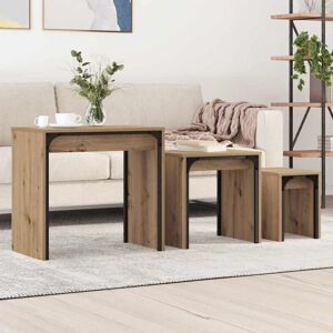 Norden Home Nesting Coffee Table 3 Pcs Artisan Oak 60 X 35 X 56 Cm Artisan Oak 56cm H X 60cm W X 35cm D Norden Home Nesting Coffee Table 3 Pcs Artisan Oak 60 X 35 X 56 Cm Artisan Oak 56cm H X 60cm W X 35cm D