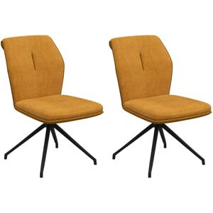 George Oliver Armonia Fabric Swivel Dining Chair Mustard 88cm H X 61cm W X 62cm D George Oliver Armonia Fabric Swivel Dining Chair Mustard 88cm H X 61cm W X 62cm D