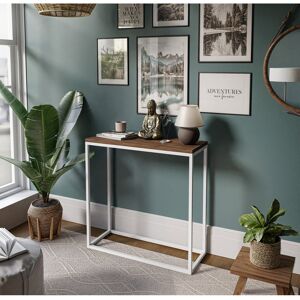 Zipcode Design Burmaster Console Table Modern Stirling Oak/White 80cm H x 80cm W x 30cm D Zipcode Design Burmaster Console Table Modern Stirling Oak/White 80cm H x 80cm W x 30cm D