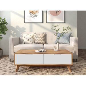 George Oliver Oriska Coffee Table Oak/White 37cm H X 110cm W X 50cm D George Oliver Oriska Coffee Table Oak/White 37cm H X 110cm W X 50cm D