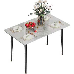 George Oliver Funke Rectangular 120Cm L x 70Cm W Dining Table Snow White George Oliver Funke Rectangular 120Cm L x 70Cm W Dining Table Snow White