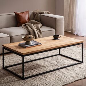 Borough Wharf Coffee table 120x60 cm solid wood metal sofa table living room table large Medium Wood 40cm H X 60cm W X 60cm D Borough Wharf Coffee table 120x60 cm solid wood metal sofa table living room table large Medium Wood 40cm H X 60cm W X 60cm D
