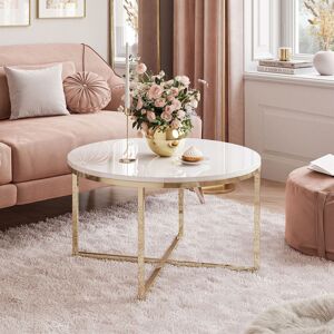 Borough Wharf Elona Cross Legs Coffee Table High Gloss White/Gold 45.6cm H X 70cm W Borough Wharf Elona Cross Legs Coffee Table High Gloss White/Gold 45.6cm H X 70cm W
