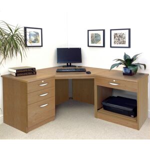 Ebern Designs Brelyn Corner Executive Desk English Oak 72cm H X 201.9cm W X 154cm D Ebern Designs Brelyn Corner Executive Desk English Oak 72cm H X 201.9cm W X 154cm D
