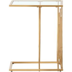 Fairmont Park Aalaysia C Shape Sofa Table for Living Room Furniture, 61cm Metal Bed Side Table, End Table Gold 60cm H X 50cm W X 32cm D Fairmont Park Aalaysia C Shape Sofa Table for Living Room Furniture, 61cm Metal Bed Side Table, End Table Gold 60cm H X 50cm W X 32cm D