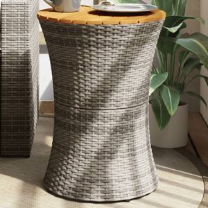 17 Stories Garden Side Table Drum Shape Poly Rattan And Solid Wood Grey 56cm H X 38cm W 17 Stories Garden Side Table Drum Shape Poly Rattan And Solid Wood Grey 56cm H X 38cm W
