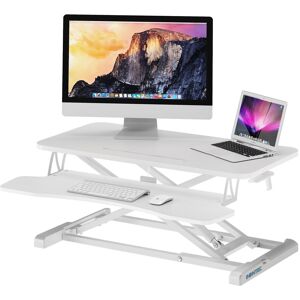 Symple Stuff Sit- Stand Desk Converter, Height Adjustable Dual Tiered Computer Workstation, Sit Standing Converter With Platform, Ergonomic X-frame Riser For Pc Co White 76.5cm W X 41cm D Symple Stuff Sit- Stand Desk Converter, Height Adjustable Dual Tiered Computer Workstation, Sit Standing Converter With Platform, Ergonomic X-frame Riser For Pc Co White 76.5cm W X 41cm D