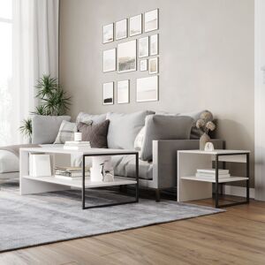 17 Stories Pragiya 2 - Piece Solid Wood Living Room Table Set White 17 Stories Pragiya 2 - Piece Solid Wood Living Room Table Set White