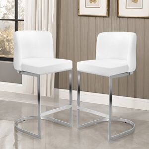 Metro Upholstered Faux Leather Counter & Bar Stool White 95cm H X 46cm W X 50cm D Metro Upholstered Faux Leather Counter & Bar Stool White 95cm H X 46cm W X 50cm D