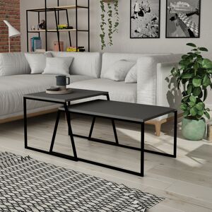 Wade Logan Aires Sled Coffee Table Antracite 38cm H X 88cm W X 50cm D Wade Logan Aires Sled Coffee Table Antracite 38cm H X 88cm W X 50cm D