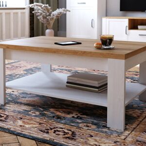 Marlow Home Co. Alhed 4 Legs Coffee Table with Storage White 45.7cm H X 100cm W X 60cm D Marlow Home Co. Alhed 4 Legs Coffee Table with Storage White 45.7cm H X 100cm W X 60cm D