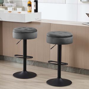 George Oliver Set Of 2 Bar Stools With Storage Space, Stool Height Adjustable 360° Rotatable, Swivel Stool For Kitchen Island, Dining Room, Bar, Kitchen Counter, Ve Dark Grey 39cm W X 39cm D George Oliver Set Of 2 Bar Stools With Storage Space, Stool Height Adjustable 360° Rotatable, Swivel Stool For Kitchen Island, Dining Room, Bar, Kitchen Counter, Ve Dark Grey 39cm W X 39cm D