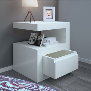 Metro Pande Side Table with Storage White 60cm H X 45cm W X 40cm D Metro Pande Side Table with Storage White 60cm H X 45cm W X 40cm D