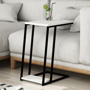 Wade Logan Aires Modern C Shape Side End White 57cm H X 30cm W X 40cm D Wade Logan Aires Modern C Shape Side End White 57cm H X 30cm W X 40cm D