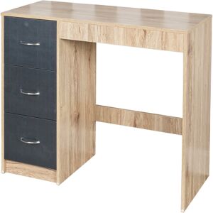 Ebern Designs Keeter Dressing Table Oak/Black 79.5cm H X 93cm W X 40cm D Ebern Designs Keeter Dressing Table Oak/Black 79.5cm H X 93cm W X 40cm D