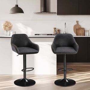 Rio Bigvai Adjustable Height Counter Stool with Metal Frame Black 53cm W X 50cm D Rio Bigvai Adjustable Height Counter Stool with Metal Frame Black 53cm W X 50cm D