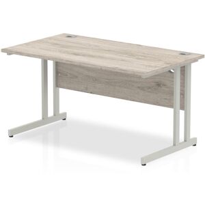 Inbox Zero Impulse Rectangular Computer Desk Silver/Grey Oak 73cm H x 140cm W x 80cm D Inbox Zero Impulse Rectangular Computer Desk Silver/Grey Oak 73cm H x 140cm W x 80cm D