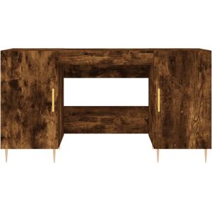 Fairmont Park Fidler 140cm W Rectangle Writing Desk with and Cabinet Smoked Oak/Gold 75cm H X 140cm W X 50cm D Fairmont Park Fidler 140cm W Rectangle Writing Desk with and Cabinet Smoked Oak/Gold 75cm H X 140cm W X 50cm D