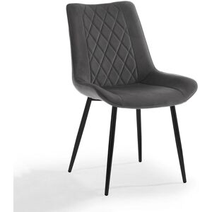 Fairmont Park Ahmarie Set of 2 Grey Velvet Dining Chairs With Silver Legs Black/Grey 84cm H X 54cm W X 63cm D Fairmont Park Ahmarie Set of 2 Grey Velvet Dining Chairs With Silver Legs Black/Grey 84cm H X 54cm W X 63cm D