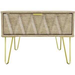 Canora Grey Fully Assembled Diamond - Gold Hairpin (F) 1 Drawer Side Table Bardolino Oak 41cm H X 57.5cm W X 39.5cm D Canora Grey Fully Assembled Diamond - Gold Hairpin (F) 1 Drawer Side Table Bardolino Oak 41cm H X 57.5cm W X 39.5cm D