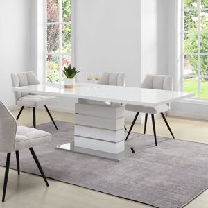 Ivy Bronx Adcock Extendable Dining Table White Ivy Bronx Adcock Extendable Dining Table White