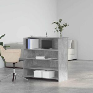 Latitude Run Reception Desk Black Oak 100X50x103.5 Cm Engineered Wood Concrete Grey Latitude Run Reception Desk Black Oak 100X50x103.5 Cm Engineered Wood Concrete Grey