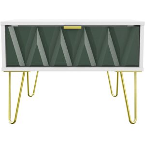 Canora Grey Fully Assembled Diamond - Gold Hairpin (F) 1 Drawer Side Table Labrador Green / White 41cm H X 57.5cm W X 39.5cm D Canora Grey Fully Assembled Diamond - Gold Hairpin (F) 1 Drawer Side Table Labrador Green / White 41cm H X 57.5cm W X 39.5cm D